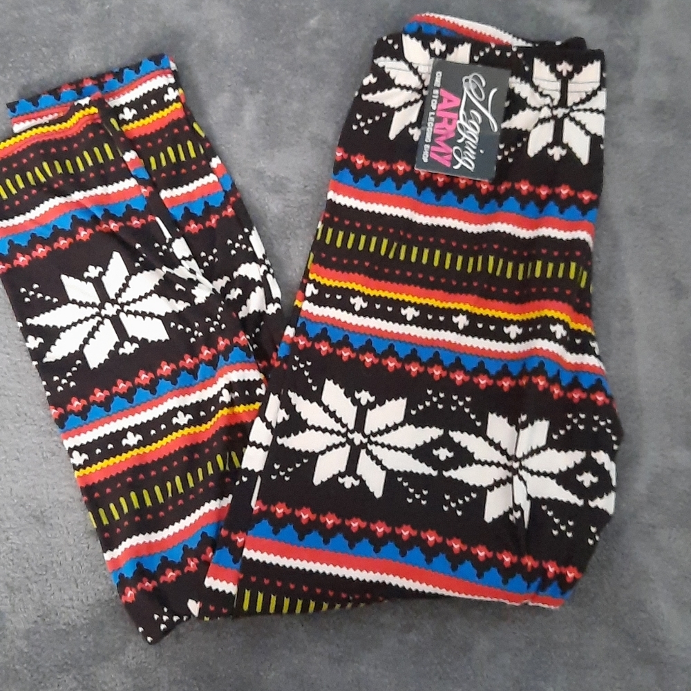 Legging Army Snowflake Holiday One Size Leggings